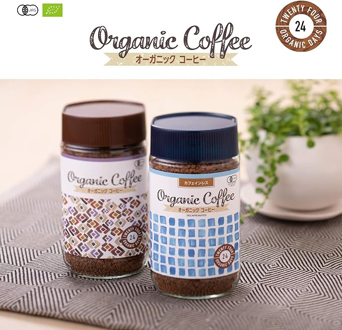24 Organic Days インスタント コーヒー オーガニック フェアトレード カフェインレス 100g