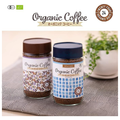 24 Organic Days インスタント コーヒー オーガニック フェアトレード カフェインレス 100g