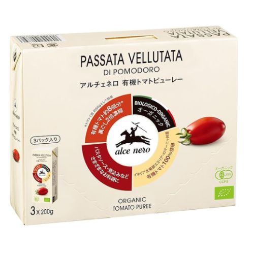 アルチェネロ ALCE NERO(アルチェネロ) 有機 トマトピューレー 3P (200g×3パックセット) (オーガニック イタリア産 2倍濃縮 裏ごし)