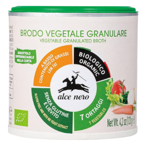 ALCE NERO(アルチェネロ) 有機 野菜ブイヨン パウダー タイプ 120g (オーガニック イタリア産 添加物不使用 化学調味料不使用 顆粒タイプ)